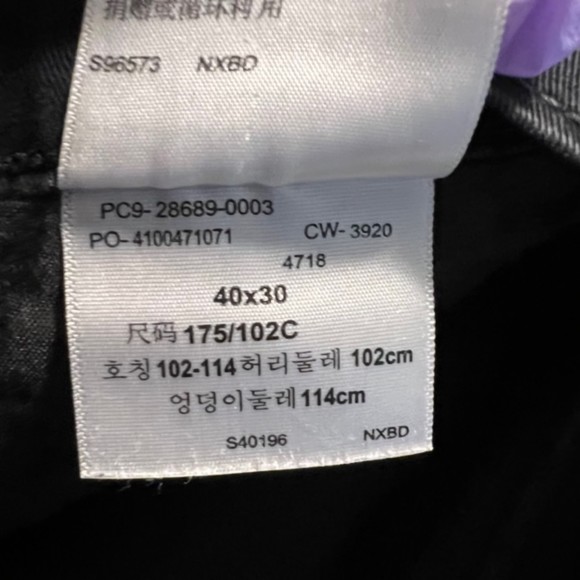 Signature by Levi Strauss Athletic Mens Black Straight Leg Denim Jeans Sze 40x30 - Picture 9 of 12